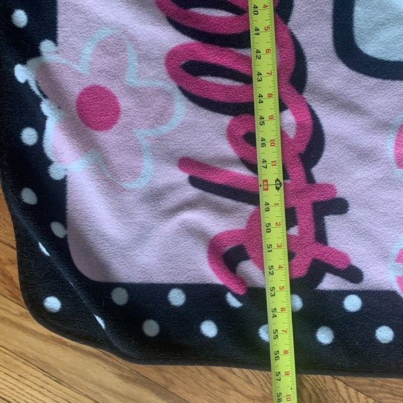 Vintage Hello Kitty Black Pink Throw Blanket - Picture 4 of 5